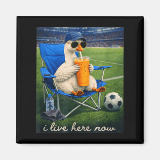 Lustige Gans Fußball Ich Lebe Hier Jetzt Magnet