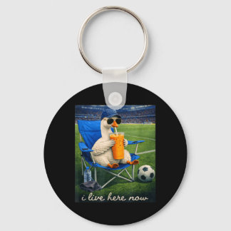 Lustige Gans Fußball Ich Lebe Hier Jetzt Schlüsselanhänger