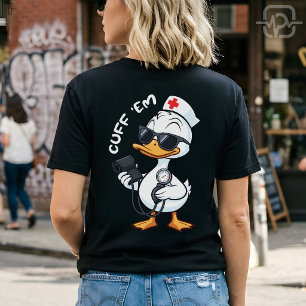 Lustige Gans Krankenpfleger Handschellen Blutdruck T-Shirt