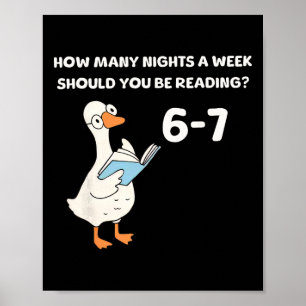 Lustige Gans liest 67 Sechs Sieben Meme Lehrer Buc Poster