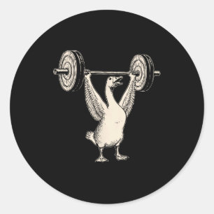 Lustige Gans Muskel-Mami-Gym-Pump-Abdeckung Gewich Runder Aufkleber