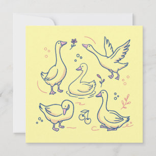 Lustige Gans-Muster Einladung
