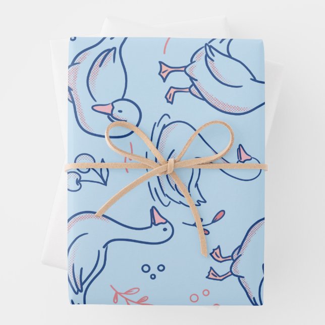Lustige Gans-Muster Geschenkpapier Set (Beispiel)