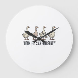 Lustige Gans Not-Hupe Vintage-Shirt-Design_1 Große Wanduhr