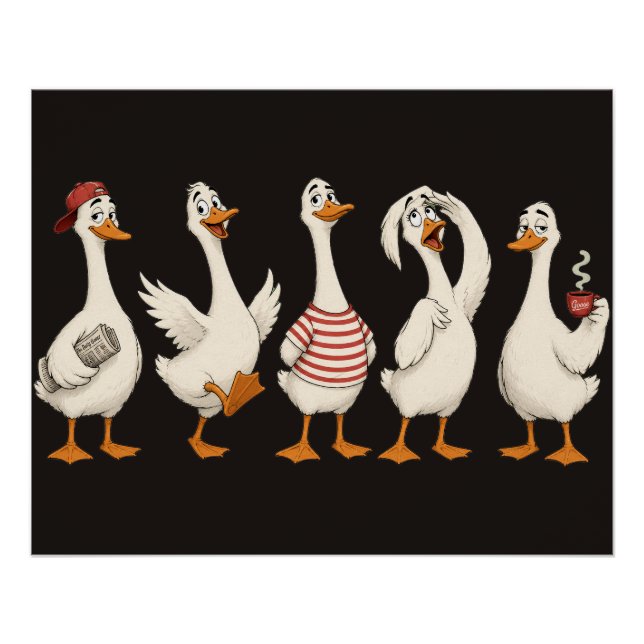 Lustige Gans Zeichensatz Poster (Vorderseite)
