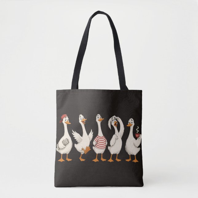 Lustige Gans Zeichensatz Tasche (Vorderseite)
