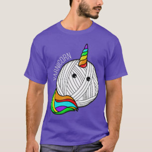 Lustige Garn Kunst Einhorn Garn Horn Häkeln Bilder T-Shirt