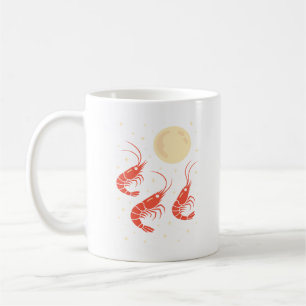 Lustige Garnele heult auf den Mond Garnelenliebhab Kaffeetasse