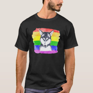 Lustige Gay Sibirische Husky Lgbtq Pride Sachen Fü T-Shirt