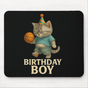 Lustige Geburtstagskatze spielt Sketll – Slam Dunk Mousepad