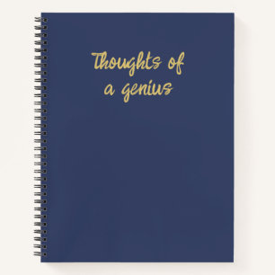Lustige Gedanken eines Genies Zitat Blaues Gold Notizbuch
