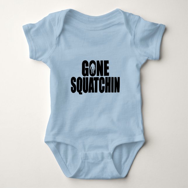 Lustige GEGANGENE SQUATCHIN Entwurf spezielle Baby Strampler (Vorderseite)