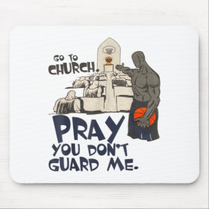 Lustige geh zur Kirche bete dass du mich nicht bew Mousepad