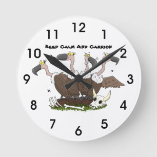 Lustige Geier humor Cartoon Runde Wanduhr