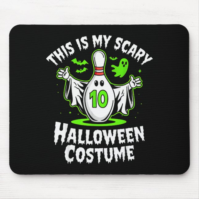 Lustige Geist Bowling-Liga-Team Halloween Humor De Mousepad (Vorne)