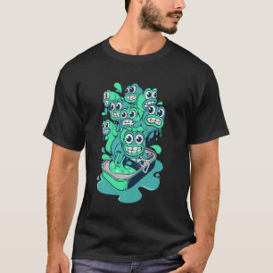 Lustige Geister-Sardinen-Dose Aufkleber Cartoon Fi T-Shirt