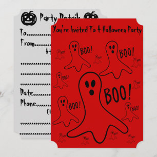 lustige Geister schreien Boo! Halloween-Party Einladung