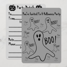 lustige Geister schreien Boo-Halloween-Party laden Einladung
