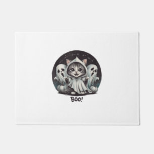 Lustige Geistkatze Boo Halloween Tier Geist Kitty Fußmatte
