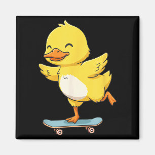Lustige Gelbe Ente Skater Skateboard Ballerina Zoo Magnet