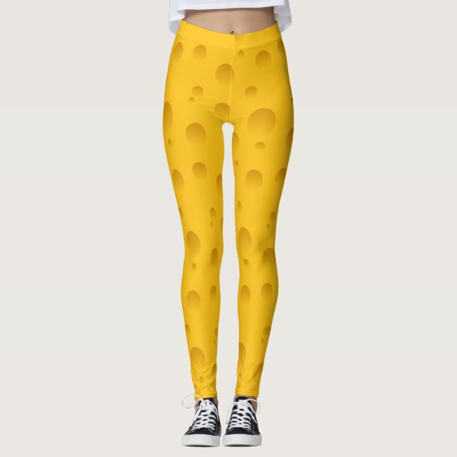 Lustige gelbe Musterdruck-Leggings des Schweizer Leggings (Vorderseite)