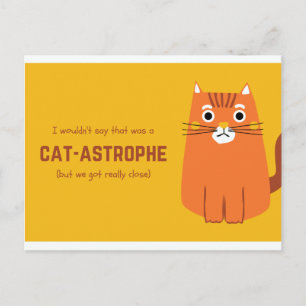 Lustige gelbe und orange Katze Postkarte
