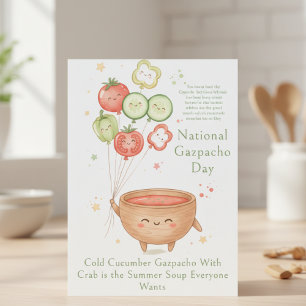 lustige Gemüse Nationaler Gazpacho-Tag Dankeskarte