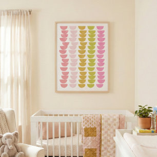 Lustige geometrische Form Kunst in Frühlingsgrün u Poster