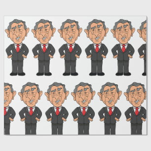 Lustige George W. Bush Politische Karikatur Geschenkpapier