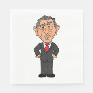 Lustige George W. Bush politische Karikatur Serviette
