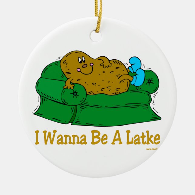 LUSTIGE GESCHENKE CHANUKKAS, ', DAS ICH WILL, UM KERAMIK ORNAMENT (Vorne)