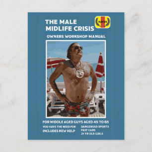 Lustige Geschenke für Männer in der Midlife-Crisis Postkarte