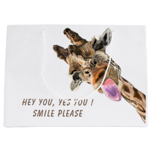 Lustige Geschenktüte mit verspielt Giraffe - Benut