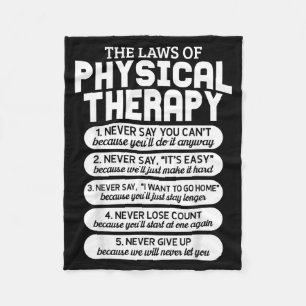Lustige Gesetze der Physiotherapie Motivationsziel Fleecedecke