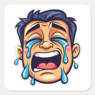 Lustige Gesichter Meme-Sticker Quadratischer Aufkleber
