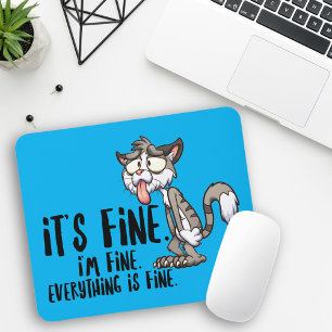 Lustige gestresste Angstkatze  Mousepad