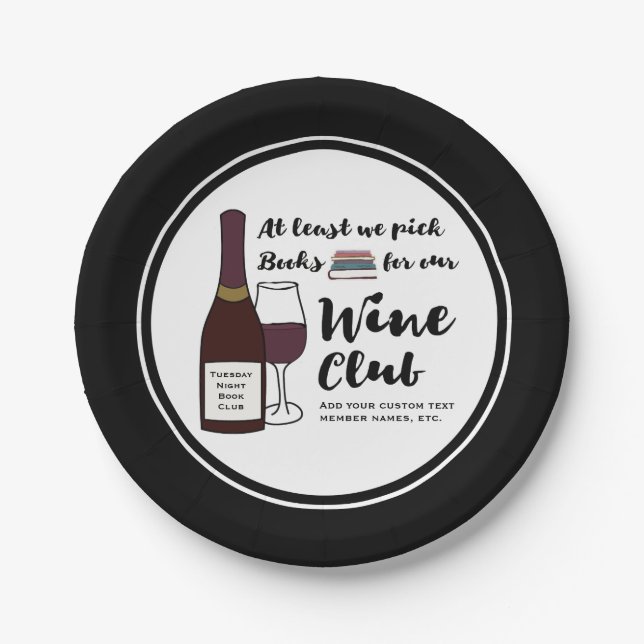 Lustige Getränk-Wein-Verein-Mädchen-Nacht der Pappteller (Vorderseite)