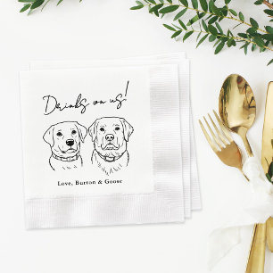 Lustige Getränke Gehen Auf Uns Zwei Hunde Hochzeit Serviette