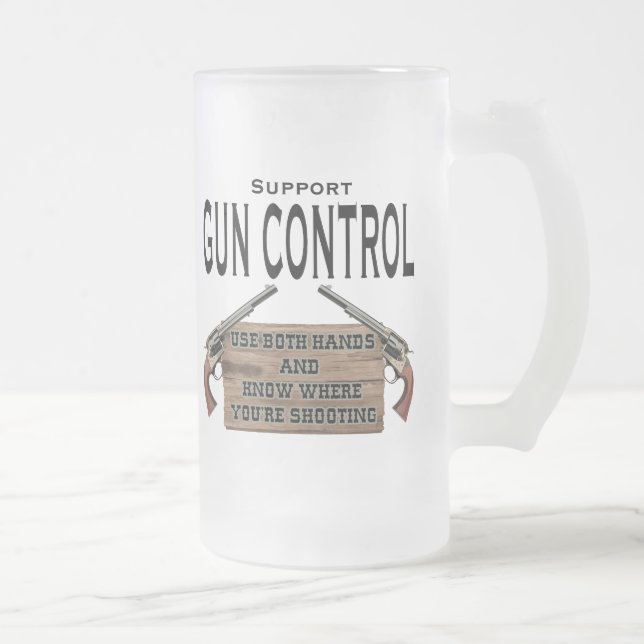 Lustige Gewehr Contol Bier-Tasse Mattglas Bierglas (Rechts)