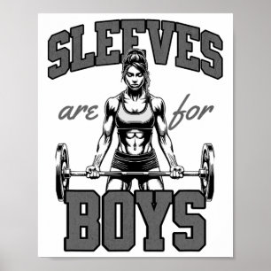 Lustige Gewichtheberin Bodybuilding Frau Ärmel Sch Poster