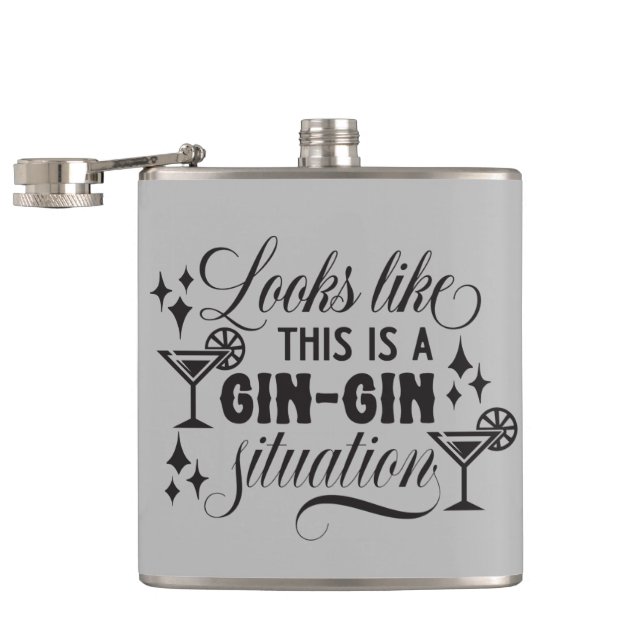 lustige Gin Liebhaber der Wortkunst Flachmann (Geöffnet)