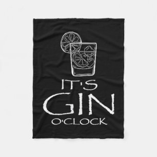 Lustige Gin Tonic Sprüche Oh es ist Gin Uhr Fleecedecke