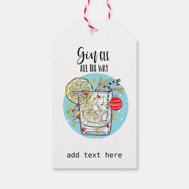 lustige Gin Weihnachts-Card-Jingle Geschenkanhänger (Rückseite)