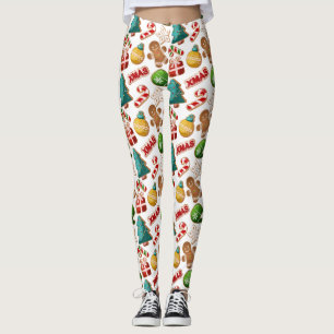 Lustige Gingersnapskekse Weihnachtsmuster Leggings
