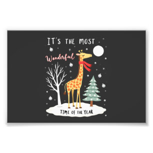 Lustige Giraffe Die Wunderbarste Zeit Weihnachten  Fotodruck