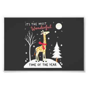 Lustige Giraffe Die Wunderbarste Zeit Weihnachten  Fotodruck