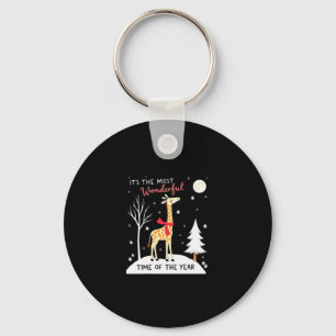 Lustige Giraffe Die Wunderbarste Zeit Weihnachten  Schlüsselanhänger
