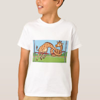 Lustige Giraffe Hochsprung Cartoon