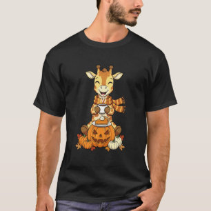 Lustige Giraffe Kaffee Herbst Erntedankfest Frauen T-Shirt