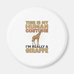 Lustige Giraffe Mensch Kostüm Vintage Stiche Shirt Magnet